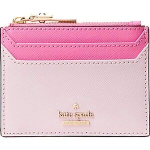 Kate Spade Lalena Pink Zip Card Case Coin Purse Key Ring Wallet